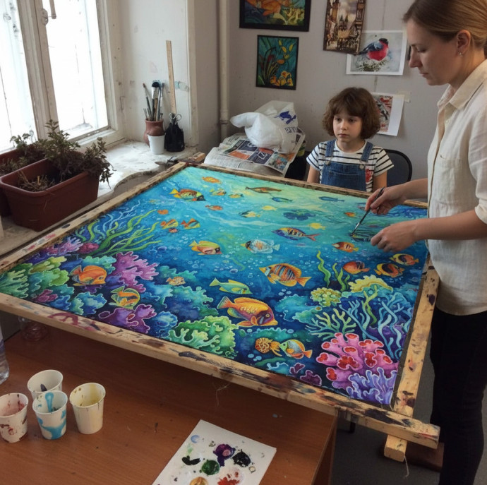 Групповой мастер-класс по батику в Москве