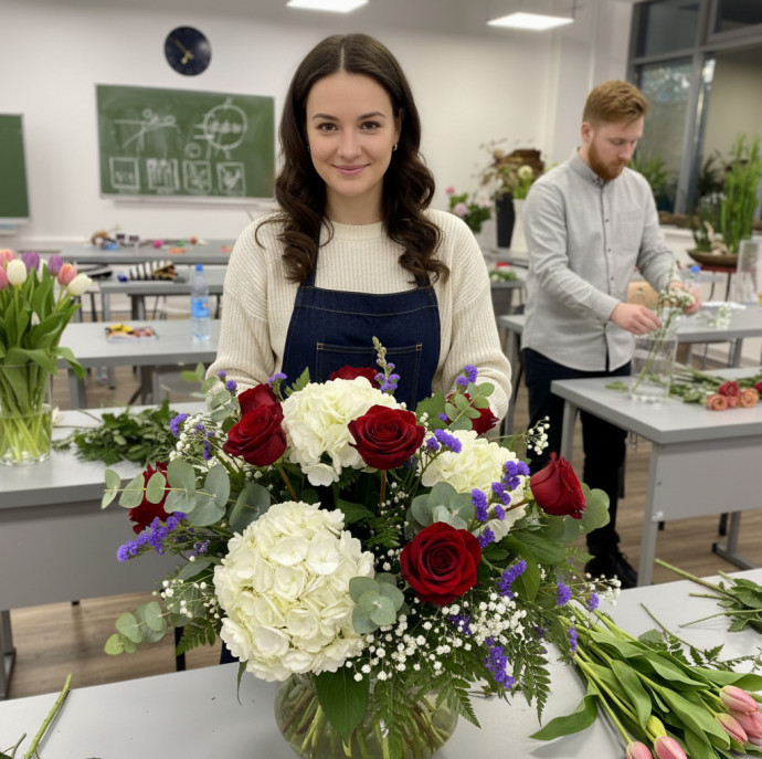 Обучающий курс Основы Европейской цветочной аранжировке в Москве