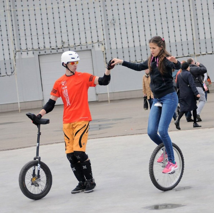 Занятие на уницикле в Москве