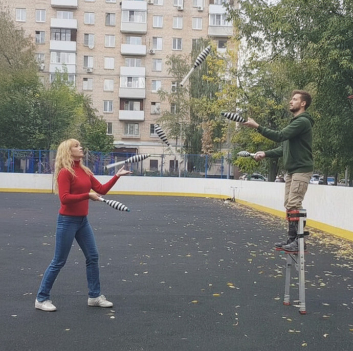 Жонглирование мячами и булавами в Москве