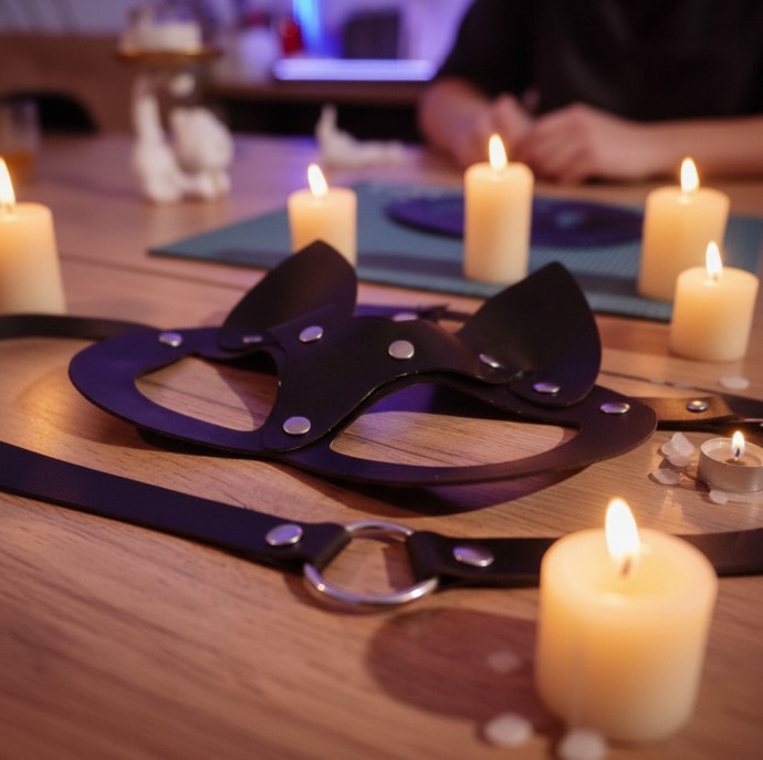 Мастер-класс по кожевничеству Маска Кошки и Чокер в Москве