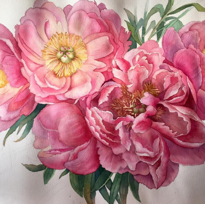 Онлайн курс Цветы акварелью в Москве