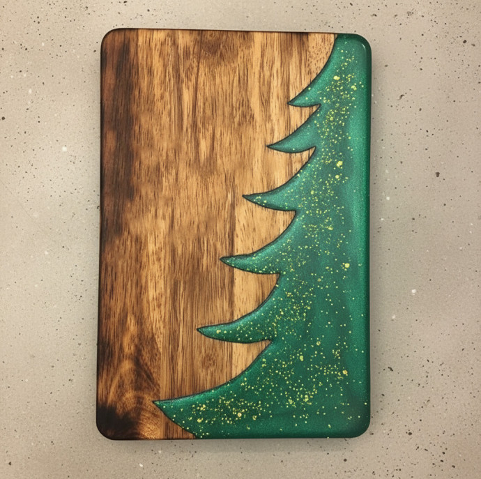 Мини курс Новогодняя сервировочная доска с эпоксидной смолой в Москве