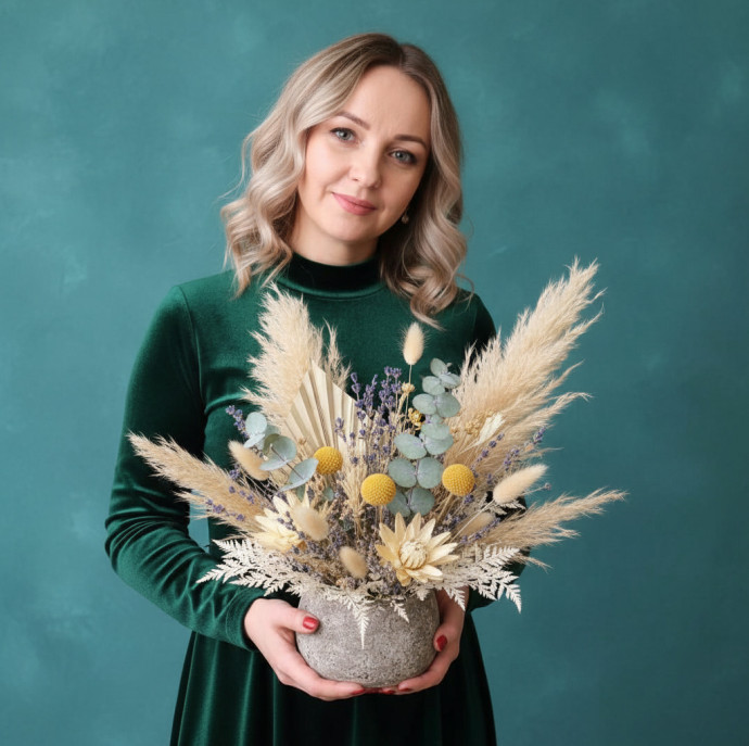 Мастер-класс Композиция с сухоцветами в Москве
