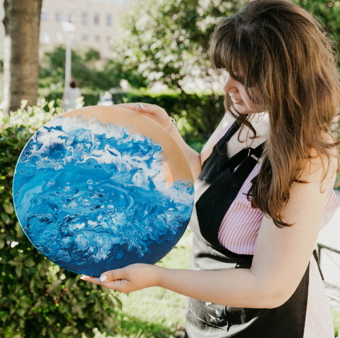 Мастер-класс Флюид Арт Жидкий акрил в Москве