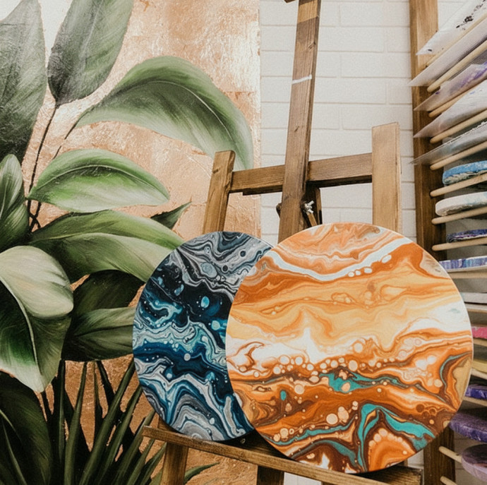 Мастер-класс Флюид Арт Жидкий акрил в Москве