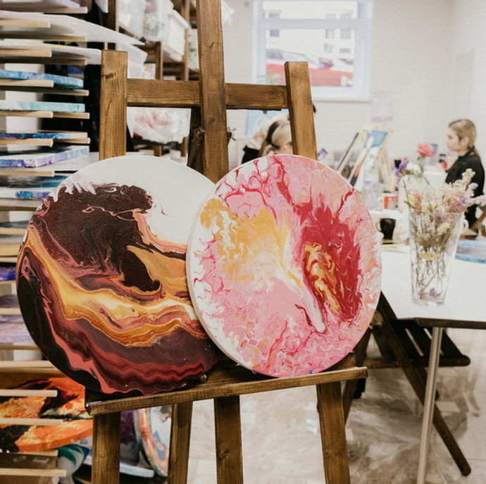 Мастер-класс Флюид Арт Жидкий акрил в Москве