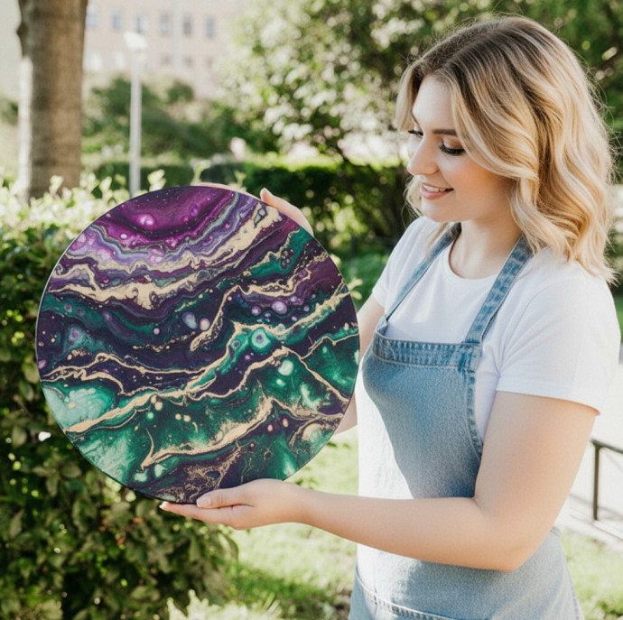 Мастер-класс Флюид Арт Жидкий акрил в Москве