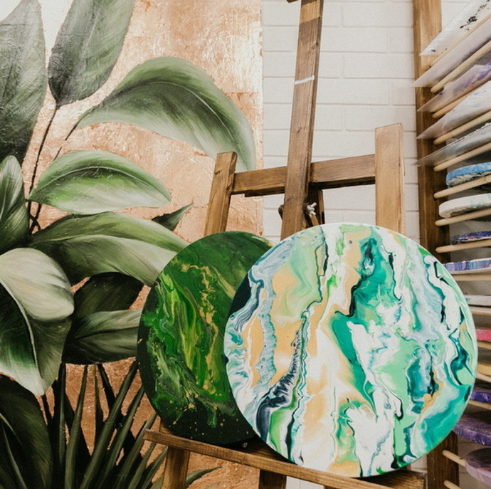 Мастер-класс Флюид Арт Жидкий акрил в Москве