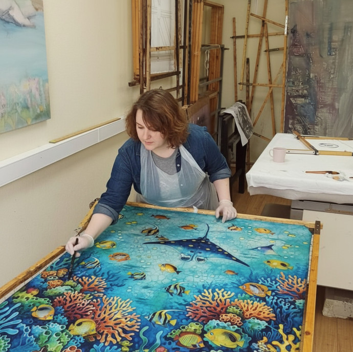 Индивидуальный мастер-класс по батику Роспись платка в Москве