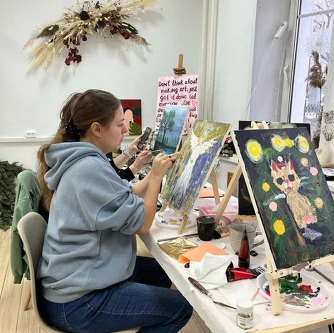 Мастер-класс по современной живописи в группе в Москве