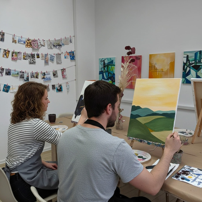 Мастер-класс по современной живописи в группе в Москве