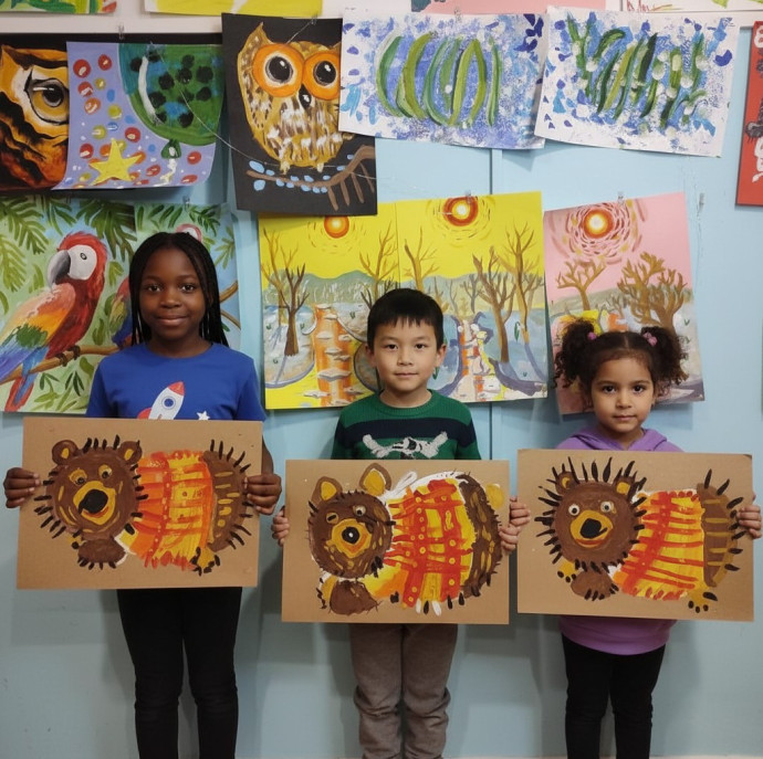 Пробное занятие в арт школе Картина акрилом в Москве