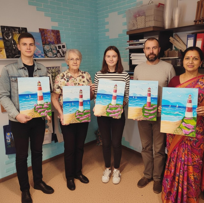 Пробное занятие в арт школе Картина акрилом в Москве