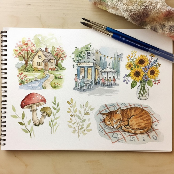 Мастер-класс Акварельный скетч в Москве