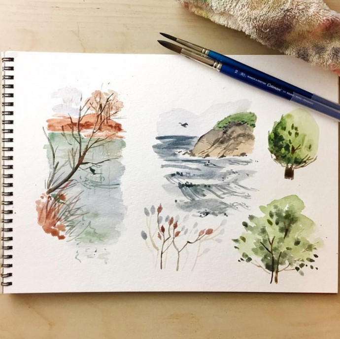 Мастер-класс Акварельный скетч в Москве