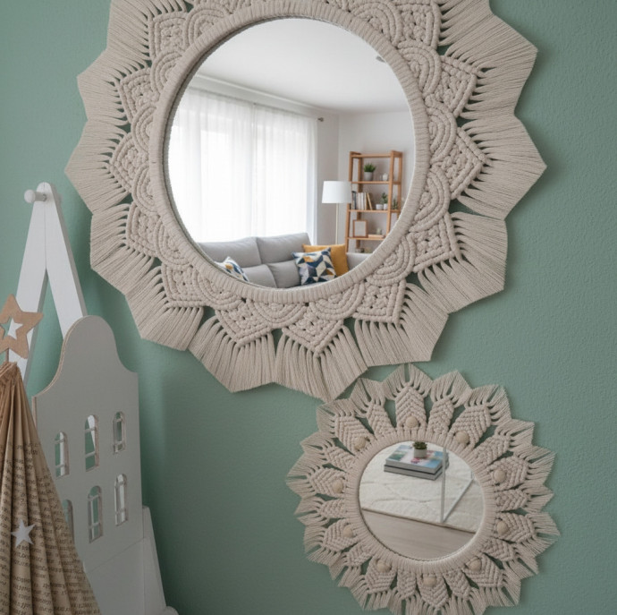 Мастер-класс по созданию украшения для зеркала в технике макраме в Москве