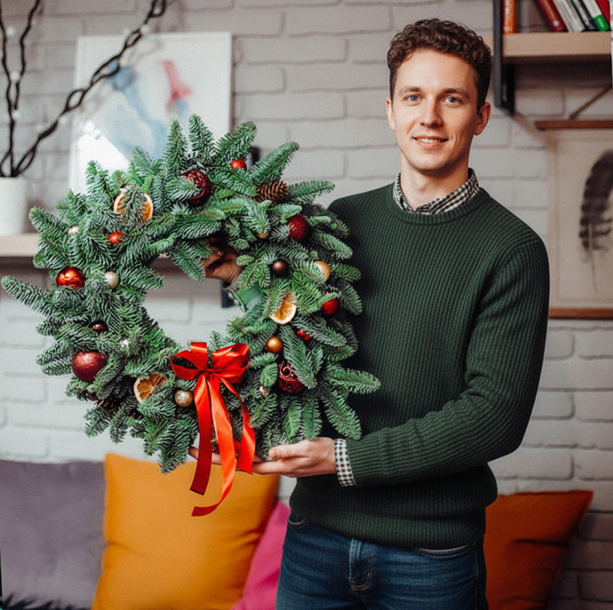 Мастер-класс новогодний венок в Москве