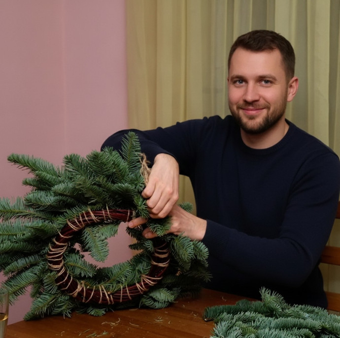 Мастер-класс новогодний венок в Москве