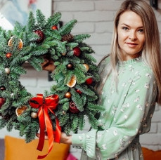 Мастер-класс новогодний венок в Москве