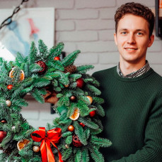 Мастер-класс новогодний венок в Москве