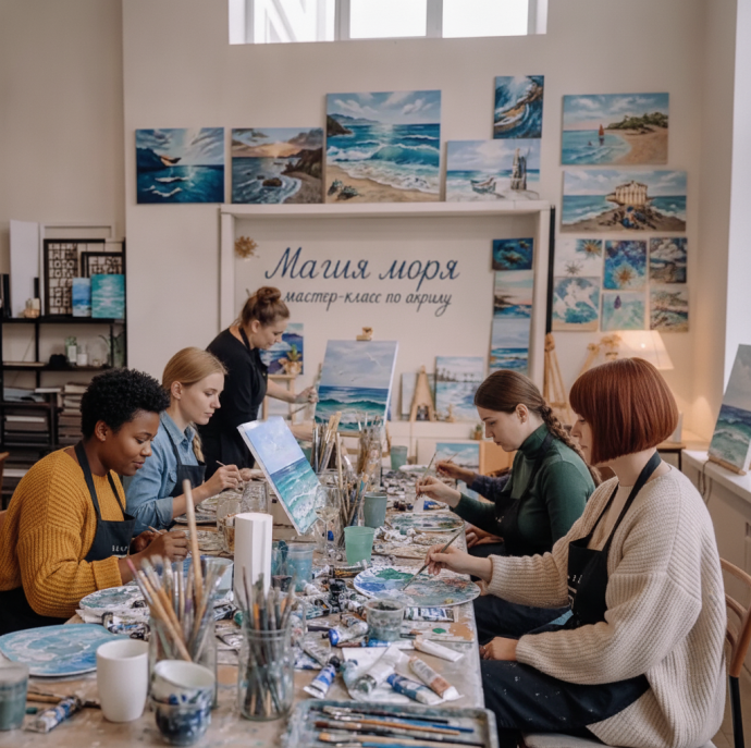 Картина акрилом «Магия моря» в Москве