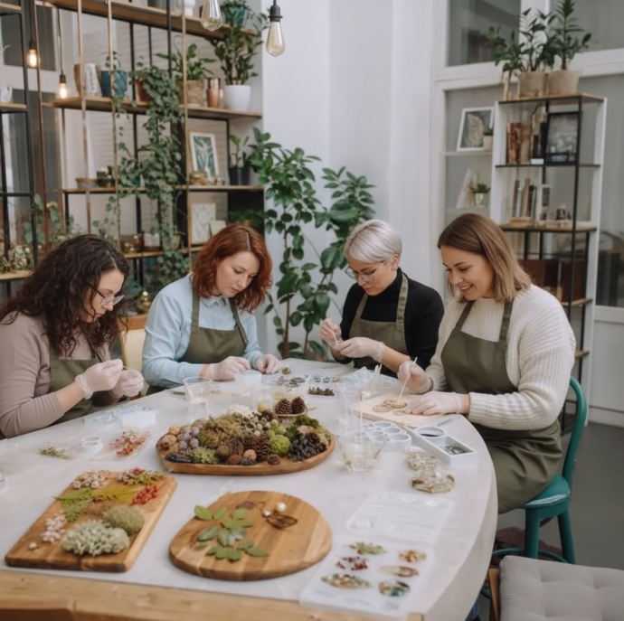 Мастер-класс кулон из эпоксидной УФ-смолы «Дары леса» в Москве