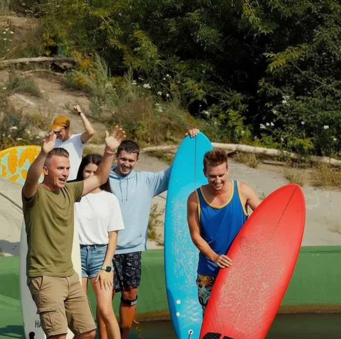 Урок речного серфинга на реке ДОН в Москве