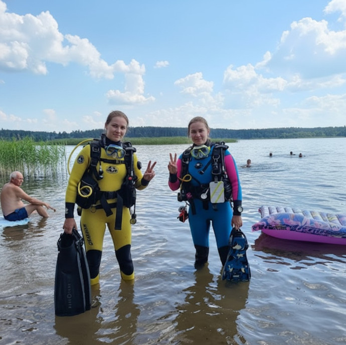 Пробное погружение с аквалангом в Москве