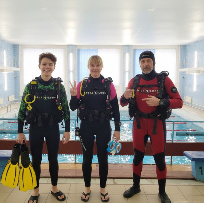 Пробное погружение с аквалангом в Москве