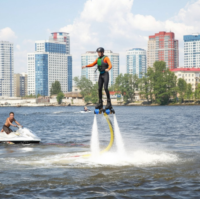 Полет на флайборде в Москве