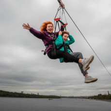 Спуск по стальному канату Zipline в Москве