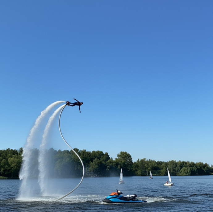 Полет на флайборде Поведники в Москве