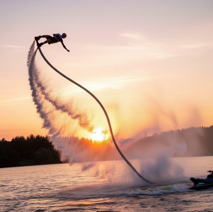 Полет на флайборде Поведники в Москве