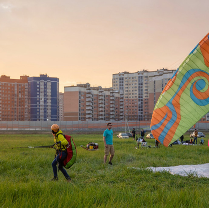 Обзорный полет на параплане в Москве
