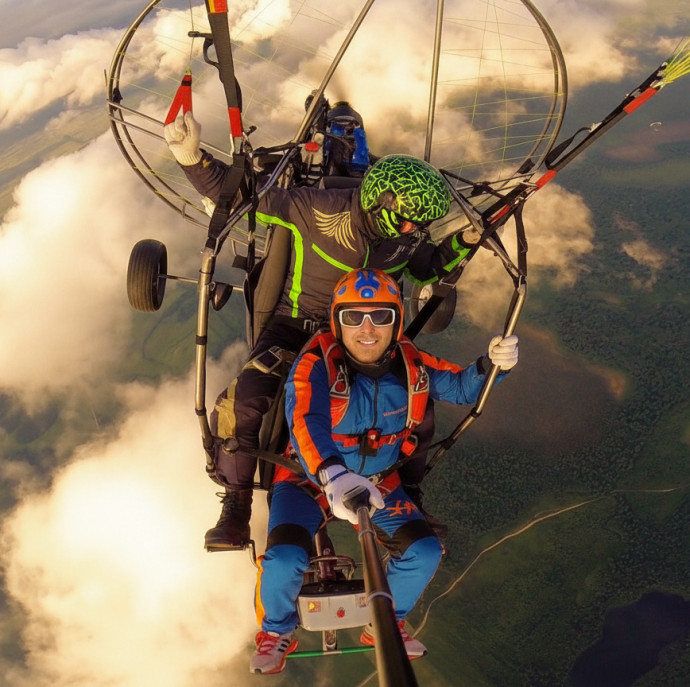 Полет на мотопараплане в Москве