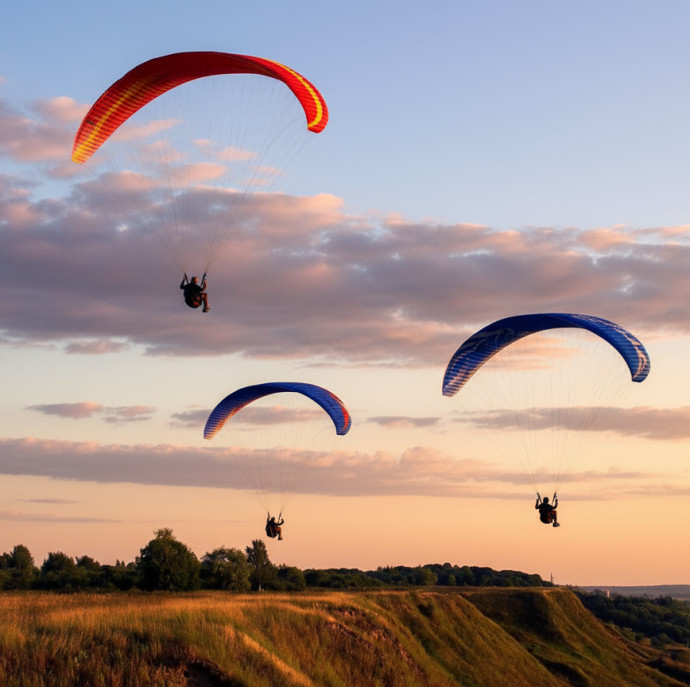 Полет на мотопараплане в Москве