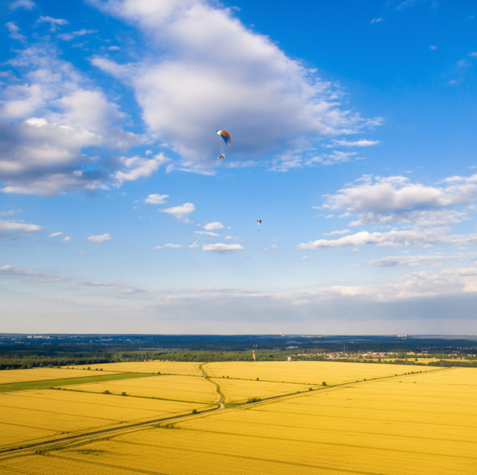 Полёт на паралете в Москве