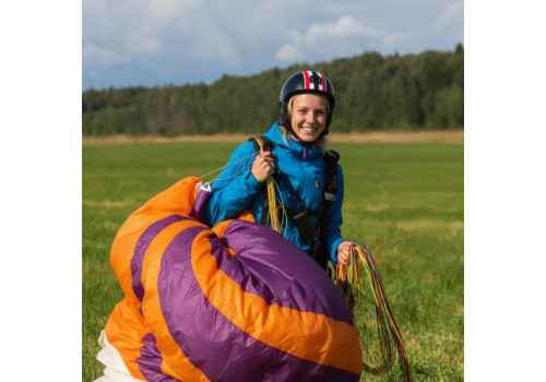 Полет на параплане Первый сам в Москве