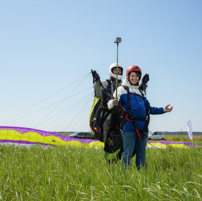 Высотный полет на параплане в Москве