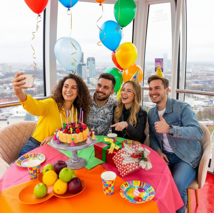 Индивидуальный прокат кабины аттракциона Колесо обозрения Солнце Москвы в Москве