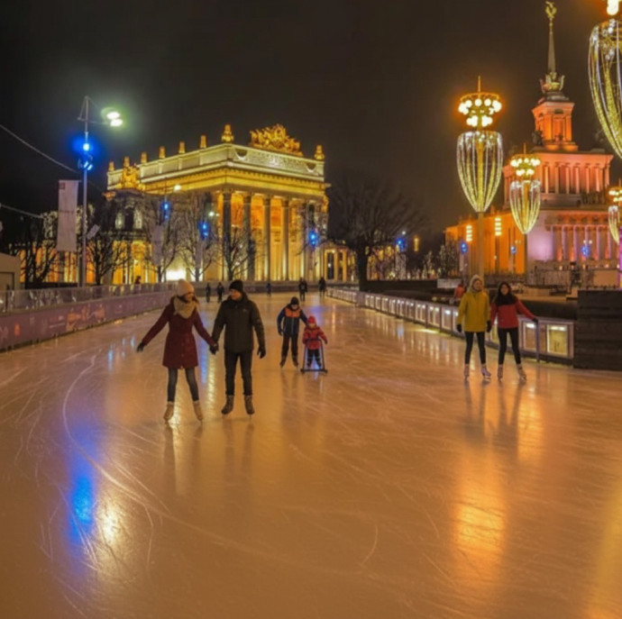 Каток на ВДНХ в Москве