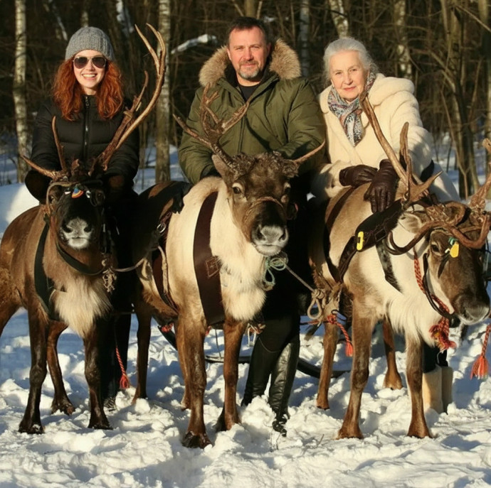 Прогулка в оленьей упряжке в Москве