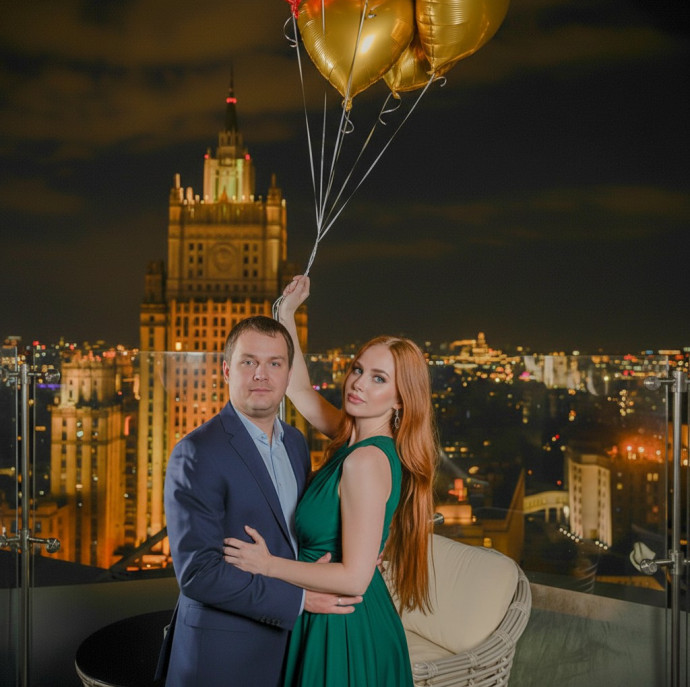 Романтическое свидание на крыше в Москве