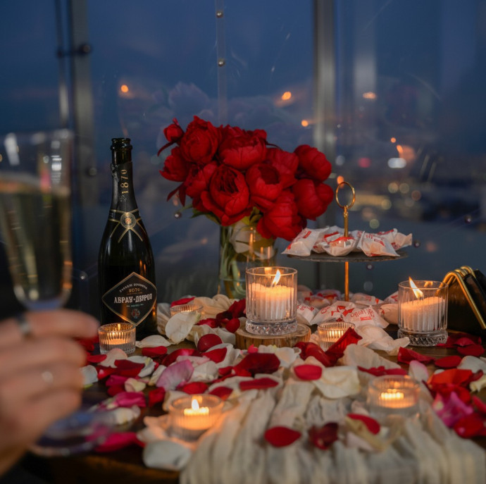 Романтическое свидание на крыше в Москве