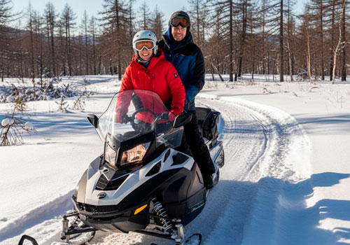Романтический вечер на снегоходах в Москве