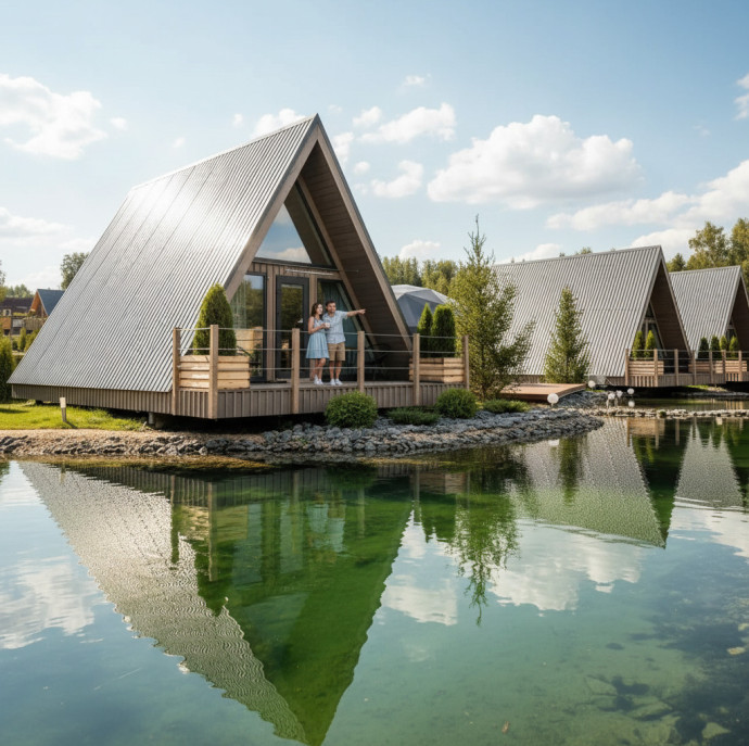 Отдых в эко домиках загородного комплекса The Les в Москве