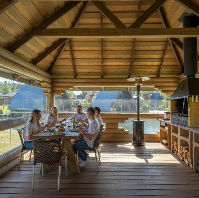 Отдых в эко домиках загородного комплекса The Les в Москве