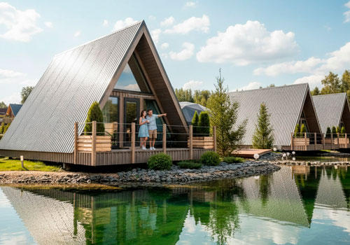 Отдых в эко домиках загородного комплекса The Les в Москве