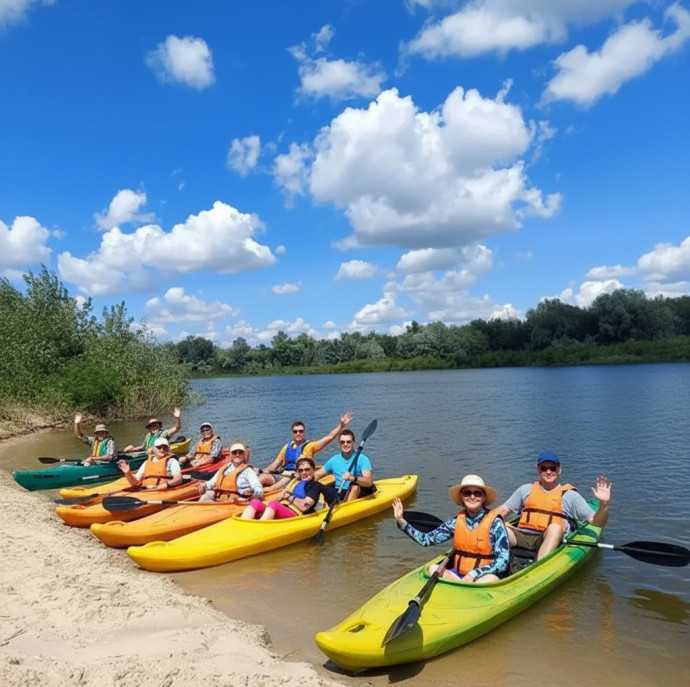 Сплав на байдарке вокруг Зеленого острова в Москве
